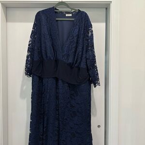 Kiyonna Navy Lace Maxi Dress